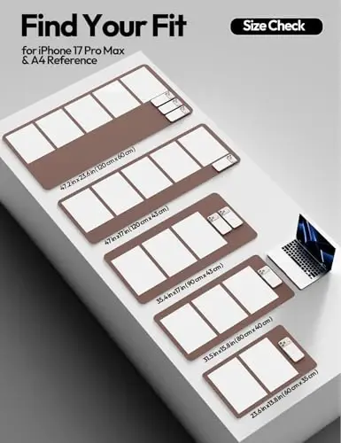 YSAGi charm teri stol himoyachisi, ofis gilami, katta sichqoncha gilami, sirpanmaydigan PU teri qog'oz, noutbuk yostig'i, ofis va uy uchun suv o'tkazmaydigan yozuv yostig'i (shokolad, 23,6