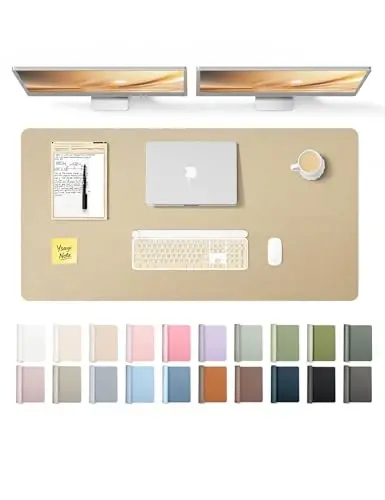 YSAGi Leather Desk Pad Protector, Office Desk Mat, Large Mouse Pad, Non-Slip PU Leather Desk Blotter, Laptop Desk Pad, Waterproof Desk Writing Pad for Office and Home (Gold,47.2