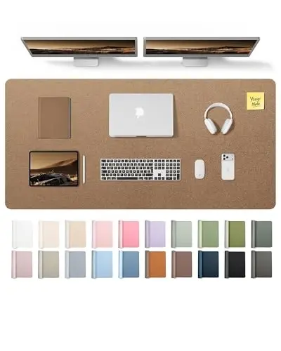 YSAGi Deri Masa Koruyucu, Ofis Masa Matı, Büyük Mouse Pad, Kaymaz PU Deri Masa Altlığı, Dizüstü Bilgisayar Masa Matı, Ofis ve Ev için Su Geçirmez Masa Yazı Matı (Parlak Bronz, 55