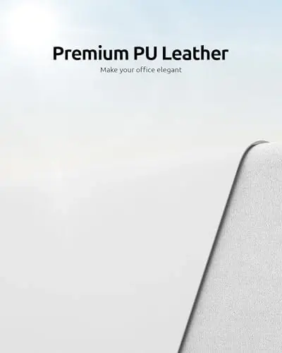 YSAGi Leather Desk Protector, Office Mat, Large Mouse Mat, Non-Slip PU Leather Blotter, Laptop Desk Pad, Waterproof Writing Pad for Office and Home (White, 35.4