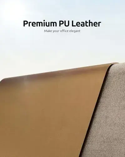 YSAGi Leather Desk Protector, Office Mat, Large Mouse Mat, Non-Slip PU Leather Blotter, Laptop Desk Pad, Waterproof Writing Pad for Office and Home (Bronze, 23.6
