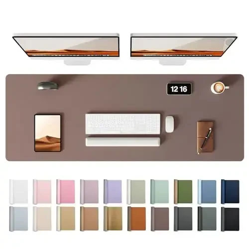 YSAGi Leather Desk Protector, Office Mat, Large Mouse Mat, Non-Slip PU Leather Blotter, Laptop Desk, Waterproof Writing Pad for Office and Home (Chocolate, 47