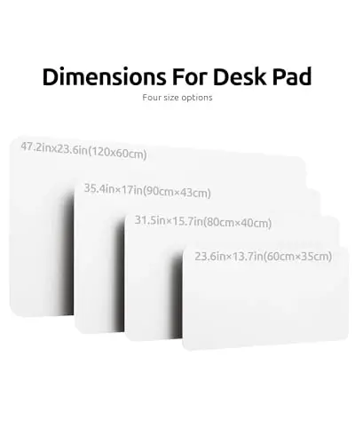 YSAGi Leather Desk Protector, Office Mat, Large Mouse Mat, Non-Slip PU Leather Blotter, Laptop Desk Pad, Waterproof Writing Pad for Office and Home (White, 47.2