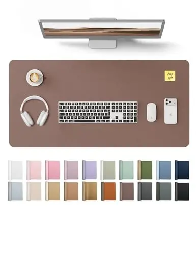 YSAGi Desk Protector&Blotter, Non-Slip Waterproof Leather Mouse Pad | Shields Scratches, Stains, Spills, Heat & Scuffs; Suede Non-Slip; Easy-Clean; Comfy Writing/Typing, 31.5