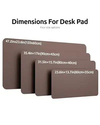 YSAGi Leather Desk Protector, Office Mat, Large Mouse Mat, Non-Slip PU Leather Blotter, Laptop Desk, Waterproof Writing Pad for Office and Home (Chocolate, 47.2
