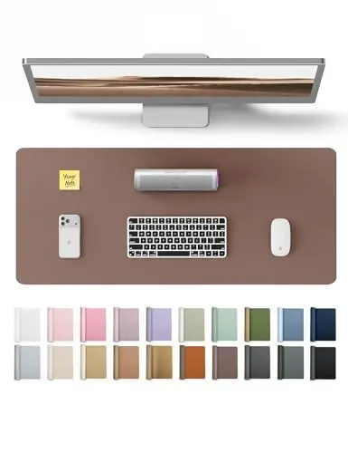 YSAGi Deri Masa Koruyucu, Ofis Matı, Büyük Mouse Pad, Kaymaz PU Deri Altlık, Laptop Pad, Ofis ve Ev için Su Geçirmez Yazı Pedi (Çikolata, 23,6