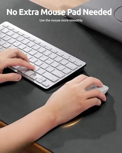 YSAGi Leather Desk Protector, Office Mat, Large Mouse Mat, Non-Slip PU Leather Blotter, Laptop Desk, Waterproof Writing Pad for Office and Home (Dark Grey, 23.6