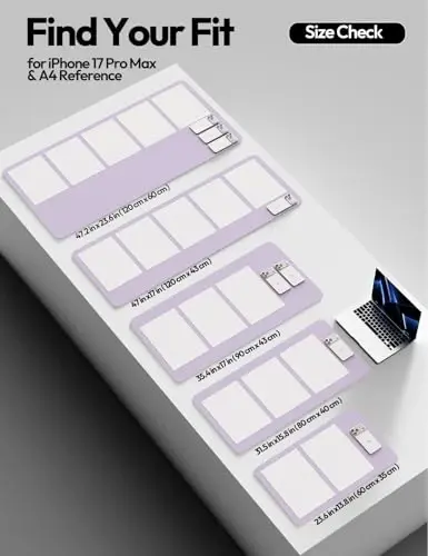 YSAGi Leather Desk Protector, Office Mat, Large Mouse Mat, Non-Slip PU Leather Blotter, Laptop Desk, Waterproof Writing Pad for Office and Home (Light Purple, 35.4