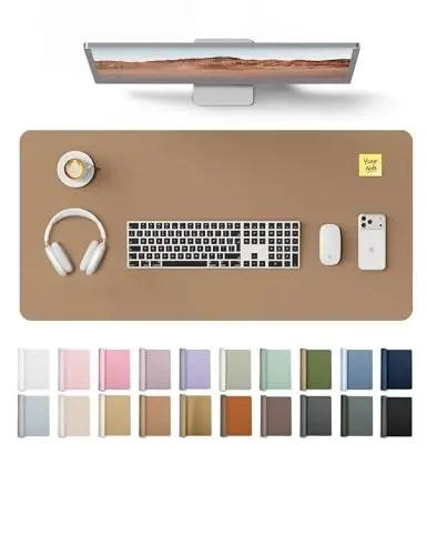 YSAGi Desk Protector&Blotter, Non-Slip Waterproof Leather Mouse Pad | Shields Scratches, Stains, Spills, Heat & Scuffs; Suede Non-Slip; Easy-Clean; Comfy Writing/Typing, 31.5