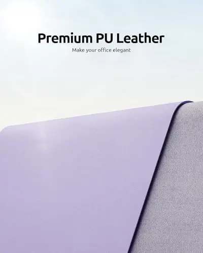 YSAGi Leather Desk Protector, Office Mat, Large Mouse Mat, Non-Slip PU Leather Blotter, Laptop Pad, Waterproof Writing Pad for Office and Home (Light Purple, 23.6