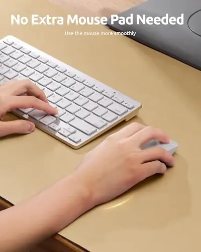 YSAGi Leather Desk Protector, Office Mat, Large Mouse Pad, Non-Slip PU Leather Blotter, Laptop Desk, Waterproof Writing Pad for Office and Home (Latte, 23.6