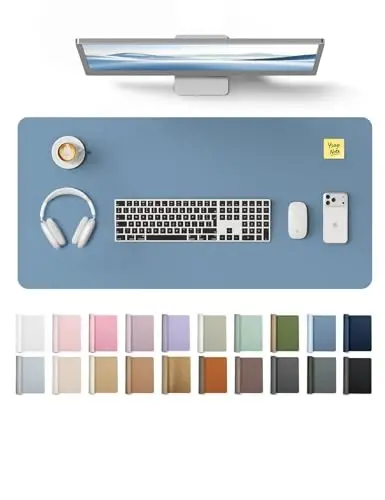YSAGi Desk Protector&Blotter, Non-Slip Waterproof Leather Mouse Pad | Shields Scratches, Stains, Spills, Heat & Scuffs; Suede Non-Slip; Easy-Clean; Comfy Writing/Typing, 31.5