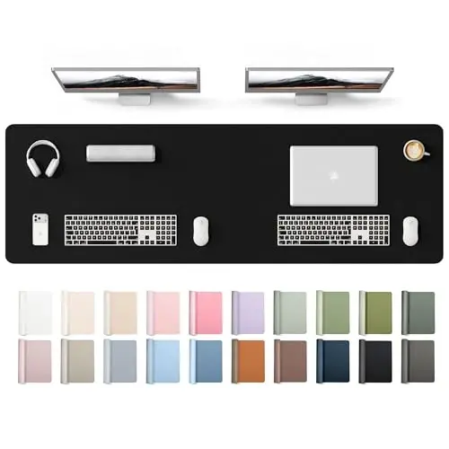 YSAGi Leather Desk Protector, Office Mat, Large Mouse Mat, Non-Slip PU Leather Blotter, Laptop Desk Mat, Waterproof Writing Pad for Office and Home(Black, 63