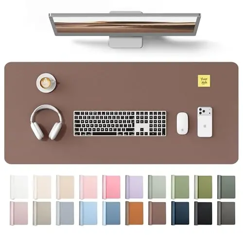 YSAGi Leather Desk Protector, Office Mat, Large Mouse Mat, Non-Slip PU Leather Blotter, Laptop Desk Mat, Waterproof Writing Pad for Office and Home(Chocolate, 42
