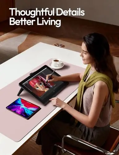 YSAGi Leather Desk Protector, Office Mat, Large Mouse Mat, Non-Slip PU Leather Blotter, Laptop Desk Mat, Waterproof Writing Pad for Office and Home(Grayish Lavender, 63
