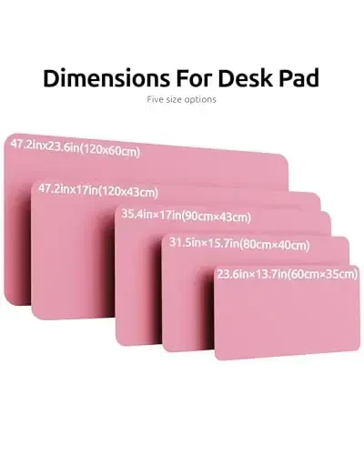 YSAGi Leather Desk Pad Protector, Office Desk Mat, Large Mouse Pad, Non-Slip PU Leather Desk Blotter, Laptop Desk Pad, Waterproof Desk Writing Pad for Office and Home (Pink, 47
