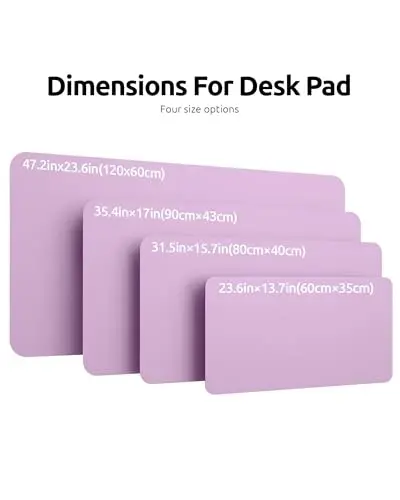 YSAGi Leather Desk Pad Protector, Office Desk Mat, Large Mouse Pad, Non-Slip PU Leather Desk Blotter, Laptop Desk Pad, Waterproof Desk Writing Pad for Office and Home (Taro Purple, 47.2