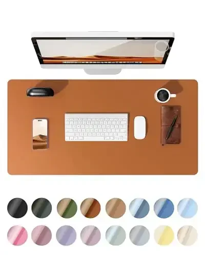 YSAGi Deri Masa Örtüsü Koruyucu, Ofis Masa Matı, Büyük Mouse Pad, Kaymaz PU Deri Masa Örtüsü, Dizüstü Bilgisayar Masa Örtüsü, Ofis ve Ev için Su Geçirmez Masa Yazma Örtüsü (Kahverengi, 31,5