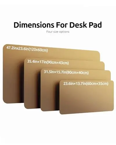 YSAGi Leather Desk Pad Protector, Office Desk Mat, Large Mouse Pad, Non-Slip PU Leather Desk Blotter, Laptop Desk Pad, Waterproof Desk Writing Pad for Office and Home (Bronze, 47.2
