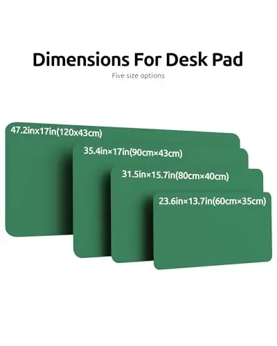 YSAGi Leather Desk Pad Protector, Office Desk Mat, Large Mouse Pad, Non-Slip PU Leather Desk Blotter, Laptop Desk Pad, Waterproof Desk Writing Pad for Office and Home (Jade Green, 47