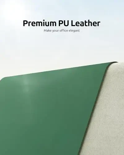 YSAGi Leather Desk Pad Protector, Office Desk Mat, Large Mouse Pad, Non-Slip PU Leather Desk Blotter, Laptop Desk Pad, Waterproof Desk Writing Pad for Office and Home (Jade Green, 31.5