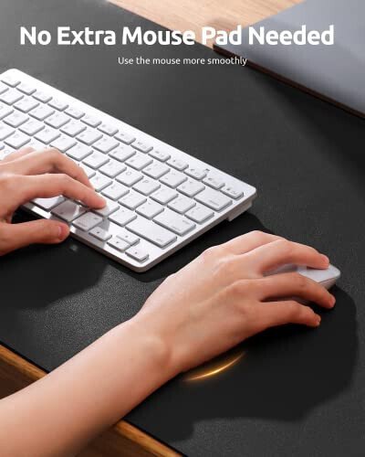 YSAGi Leather Office Desk Pad Protector, Large Mouse Pad, Non-Slip, PU Leather, Laptop Desk Blotter, Waterproof Writing Pad for Office and Home, Black, 23.6