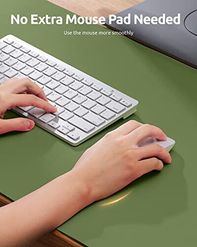 YSAGi Leather Desk Protector, Office Mat, Large Mouse Mat, Non-Slip PU Leather Blotter, Laptop Desk Pad, Waterproof Writing Pad for Office and Home (Green, 23.6