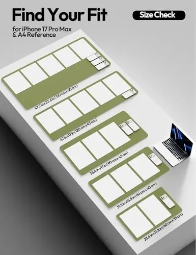 YSAGi Leather Desk Pad Protector, Office Desk Mat, Large Mouse Pad, Non-Slip PU Leather Desk Blotter, Laptop Desk Pad, Waterproof Desk Writing Pad for Office and Home (Green, 47