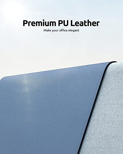 YSAGi Leather Desk Protector, Office Mat, Large Mouse Mat, Non-Slip PU Leather Blotter, Laptop Desk, Waterproof Writing Pad for Office and Home (Blue, 23.6