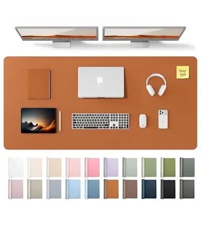 YSAGi Deri Masa Üstü Koruyucu, Ofis Masa Matı, Büyük Mouse Pad, Kaymaz PU Deri Masa Altlığı, Dizüstü Bilgisayar Masa Matı, Ofis ve Ev için Su Geçirmez Masa Yazı Matı (Kahverengi, 55