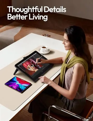 YSAGi Кожаный Настольный Коврик-Протектор, Офисный Настольный Мат, Большой Коврик для Мыши, Нескользящий PU Кожаный Настольный Блоттер, Настольный Коврик для Ноутбука, Водонепроницаемый Настольный Коврик для Письма для Офиса и Дома (Eggshell, 47