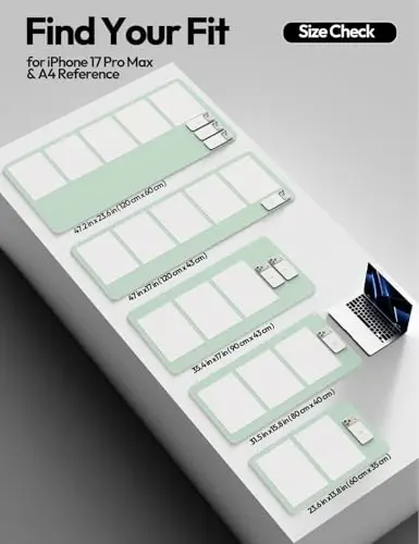 YSAGi Кожаный Настольный Протектор, Офисный Коврик, Большой Коврик для Мыши, Нескользящая Подложка из ПУ Кожи, Подкладка для Ноутбука, Водонепроницаемый Письменный Коврик для Офиса и Дома (Бледно-зеленый, 90 x 43 см) - 5