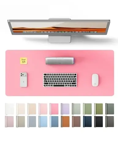 YSAGi Leather Desk Pad Protector, Large Mouse Pad, Non-Slip PU Leather Desk Blotter, Laptop Desk Pad/Mat, Waterproof Writing Pad for Office and Home (23.6