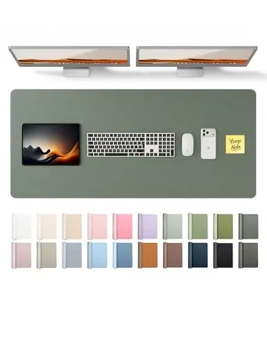 YSAGi Leather Desk Pad Protector, Office Desk Mat, Large Mouse Pad, Non-Slip PU Leather Desk Blotter, Laptop Desk Pad, Waterproof Desk Writing Pad for Home (23.6