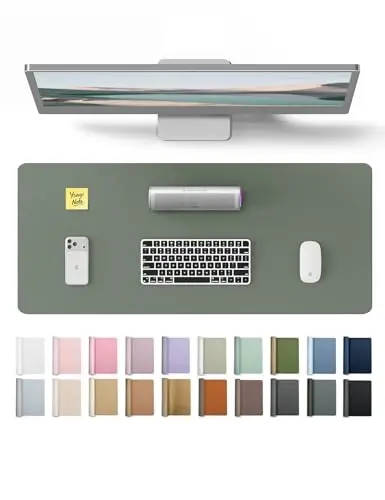 YSAGi Leather Desk Pad Protector, Office Desk Mat, Large Mouse Pad, Non-Slip PU Leather Desk Blotter, Laptop Desk Pad, Waterproof Desk Writing Pad for Home (23.6