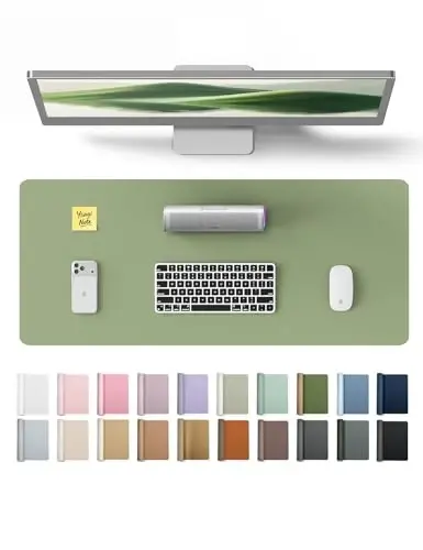 YSAGi PU Leather Desk Pad Protector – Non-Slip Waterproof Desk Mat for Office & Home, Easy Clean Large Mouse Pad & Laptop Writing Blotter 23.6