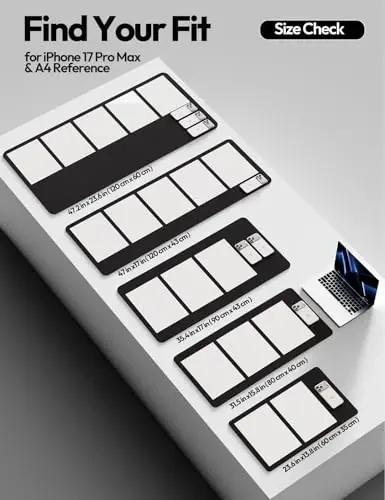 YSAGi Leather Desk Pad Protector, Office Desk Mat, Large Mouse Pad, Non-Slip PU Leather Desk Blotter, Laptop Desk Pad, Waterproof Desk Writing Pad for Office and Home (Black, 23.6