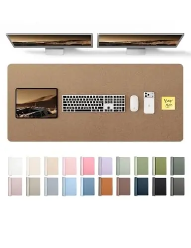 YSAGi Leather Desk Pad Protector, Office Desk Mat, Large Mouse Pad, Non-Slip PU Leather Desk Blotter, Laptop Desk Pad, Waterproof Desk Writing Pad for Office and Home (Bronze, 47