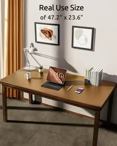YSAGi Leather Desk Pad Protector, Office Desk Mat, Large Mouse Pad, Non-Slip PU Leather Desk Blotter, Laptop Desk Pad, Waterproof Desk Writing Pad for Office and Home (Bronze, 47.2