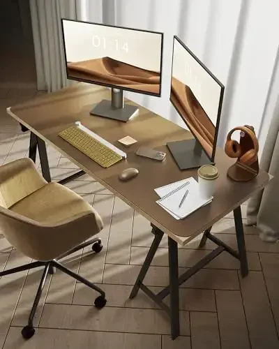 YSAGi Leather Desk Pad Protector, Office Desk Mat, Large Mouse Pad, Non-Slip PU Leather Desk Blotter, Laptop Desk Pad, Waterproof Desk Writing Pad for Office and Home (Bronze, 47.2