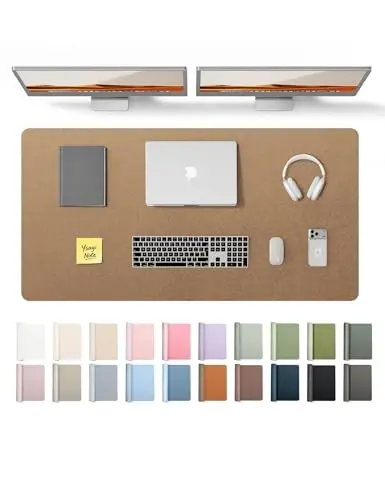 YSAGi Leather Desk Pad Protector, Office Desk Mat, Large Mouse Pad, Non-Slip PU Leather Desk Blotter, Laptop Desk Pad, Waterproof Desk Writing Pad for Office and Home (Bronze, 47.2