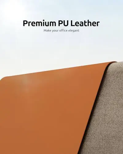 YSAGi Leather Desk Pad Protector, Office Desk Mat, Large Mouse Pad, Non-Slip PU Leather Desk Blotter, Laptop Desk Pad, Waterproof Desk Writing Pad for Office and Home (Brown, 23.6