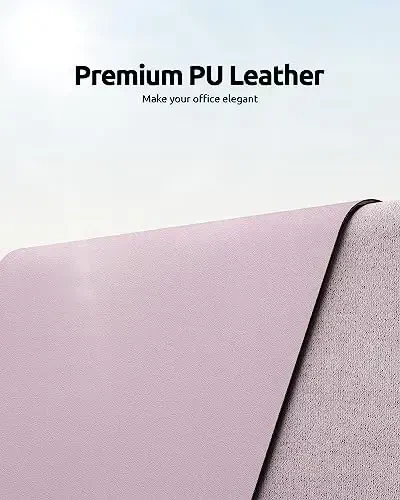 YSAGi Leather Desk Pad Protector, Office Desk Mat, Large Mouse Pad, Non-Slip PU Leather Desk Blotter, Laptop Desk Pad, Waterproof Desk Writing Pad for Office and Home (Grayish Lavender, 23.6