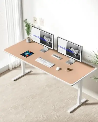 YSAGi Leather Desk Pad Protector, Office Desk Mat, Large Mouse Pad, Non-Slip PU Leather Desk Blotter, Laptop Desk Pad, Waterproof Desk Writing Pad for Office and Home (Latte,55