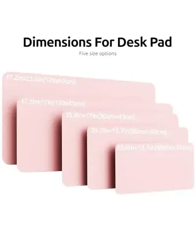 YSAGi Leather Desk Pad Protector, Office Desk Mat, Large Mouse Pad, Non-Slip PU Leather Desk Blotter, Laptop Desk Pad, Waterproof Desk Writing Pad for Office and Home (Light Pink, 47