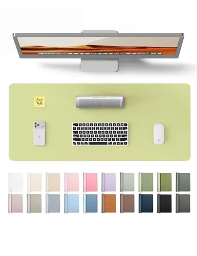 YSAGi Leather Desk Pad Protector, Office Desk Mat, Large Mouse Pad, Non-Slip PU Leather Desk Blotter, Laptop Desk Pad, Waterproof Desk Writing Pad for Office and Home (Peak Green, 23.6