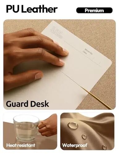 YSAGi Leather Desk Pad Protector, Office Desk Mat, Large Mouse Pad, Non-Slip PU Leather Desk Blotter, Laptop Desk Pad, Waterproof Desk Writing Pad for Office and Home (Shiny Bronze,55