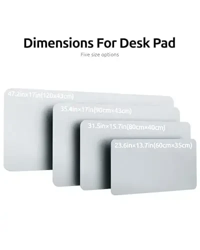 YSAGi Leather Desk Pad Protector, Office Desk Mat, Large Mouse Pad, Non-Slip PU Leather Desk Blotter, Laptop Desk Pad, Waterproof Desk Writing Pad for Office and Home (Silver, 47