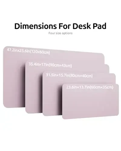YSAGi Leather Desk Pad Protector, Office Desk Mat, Large Mouse Pad, Non-Slip PU Leather Desk Blotter, Laptop Desk Pad, Waterproof Desk Writing Pad for Office and Home(Grayish Lavender, 47.2