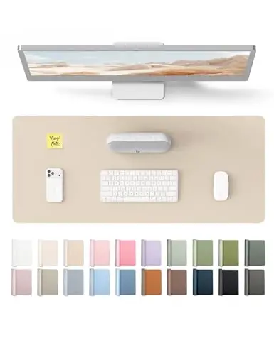 YSAGi Leather Desk Pad Protector, Office Desk Mat, Large Mouse Pad, Non-Slip PU Leather Desk Blotter, Waterproof Laptop Desk Writing Pad for Office and Home (23.6
